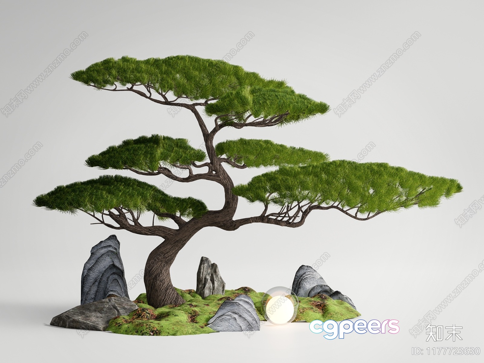 A Tree With Green Leaves 3D Model - 3195 - VRAY Render