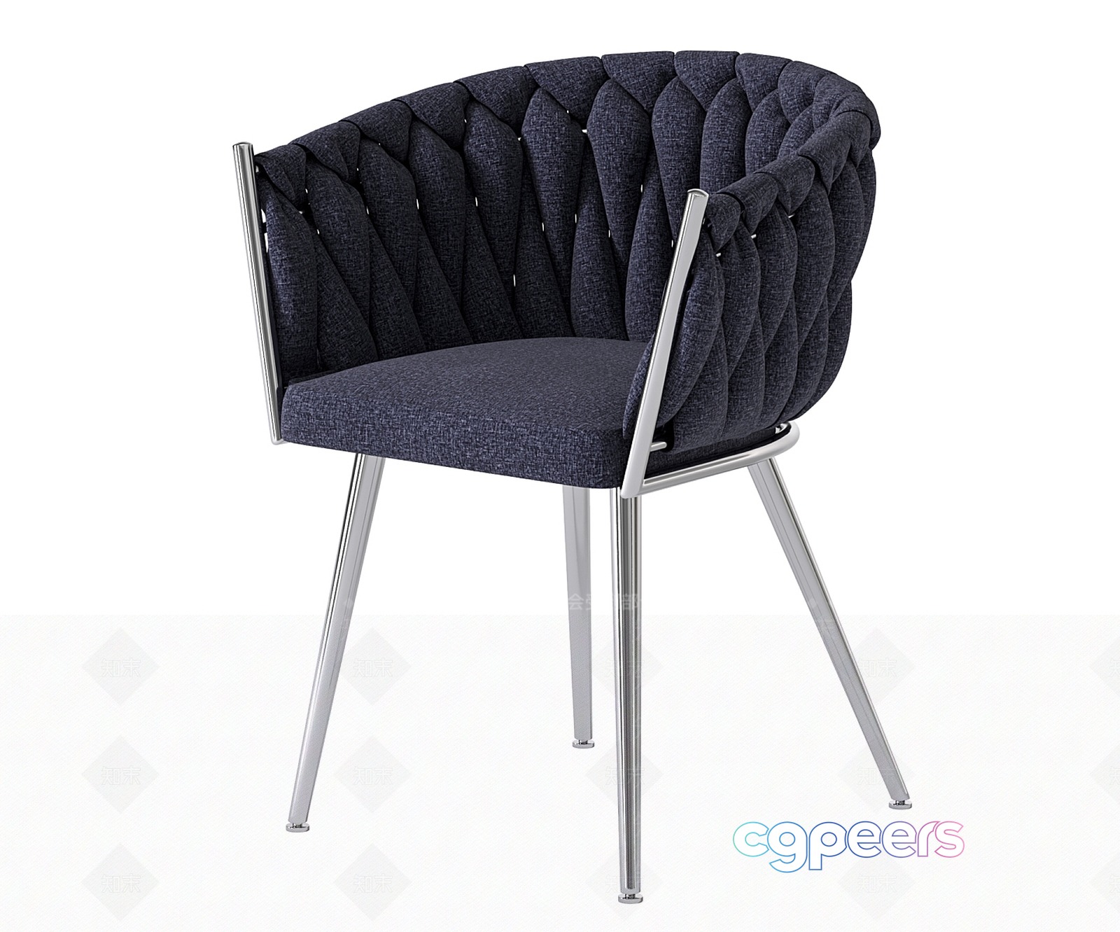 Gray Upholstered Chair 3D Model - 10593 - VRAY Render Gray Upholstered Chair 3D Model - 10593 - VRAY Render