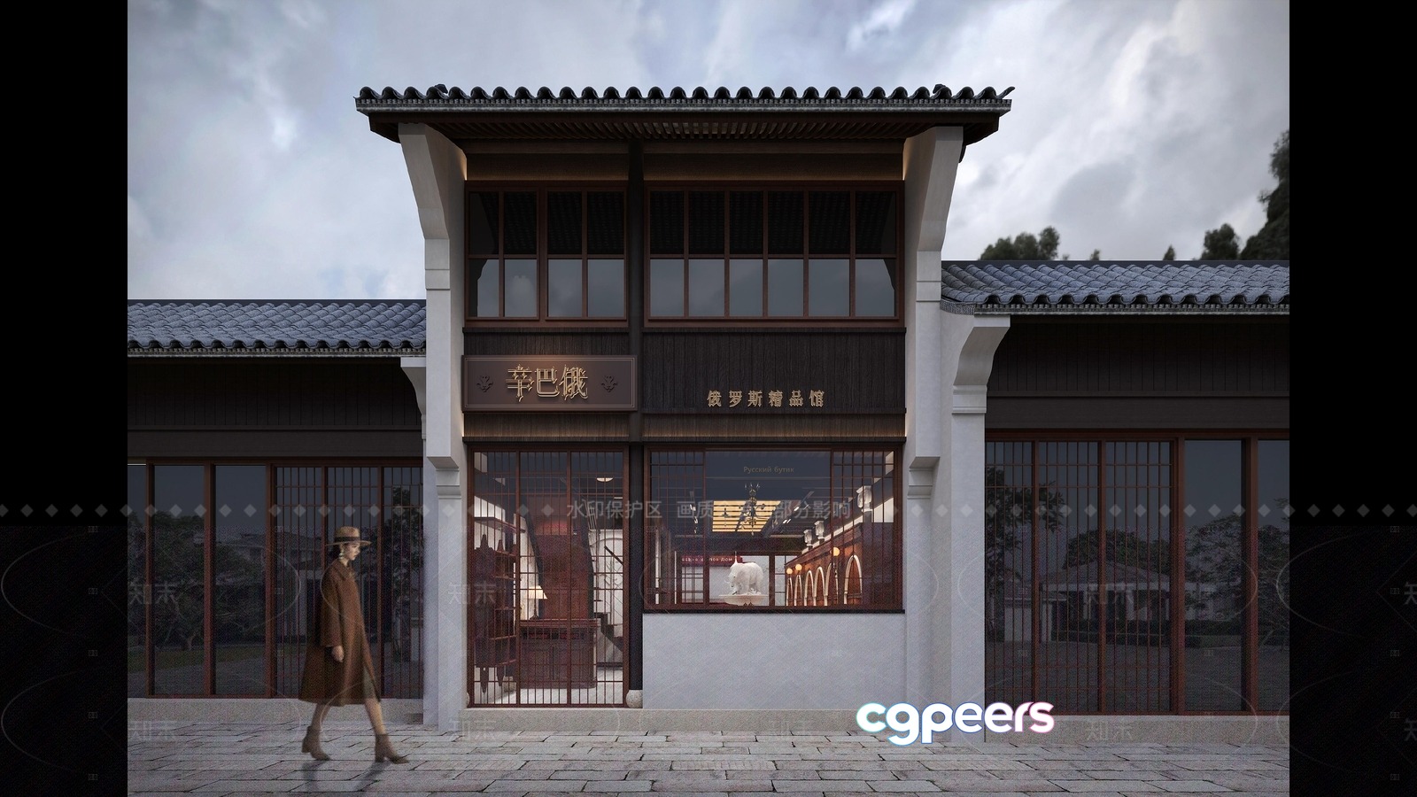 The Main Subject Is A Building With A Person Walking In Front Of It 3D Model - 23203 - VRAY Render The Main Subject Is A Building With A Person Walking In Front Of It 3D Model - 23203 - VRAY Render