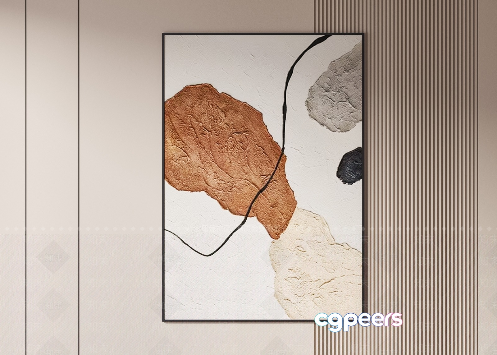Modern Abstract Art 3D Model - 6376 - VRAY Render