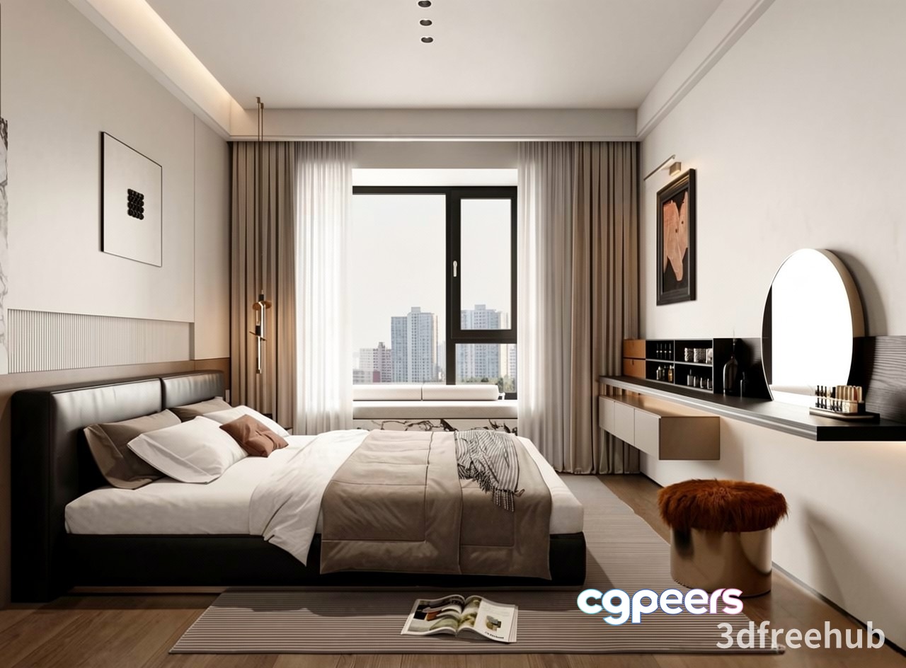 Cozy Modern Bedroom 3D Model - 22870 - VRAY Render Cozy Modern Bedroom 3D Model - 22870 - VRAY Render