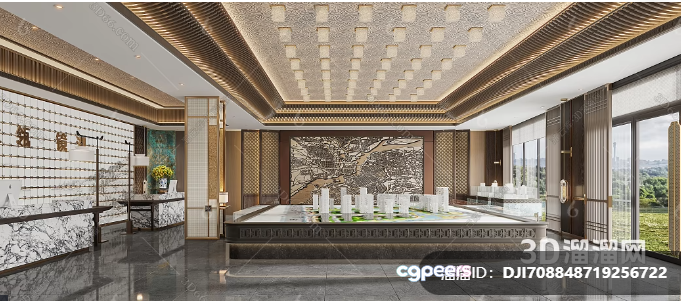 Modern Chinese Restaurant 3D Model - 16223 - VRAY Render Modern Chinese Restaurant 3D Model - 16223 - VRAY Render