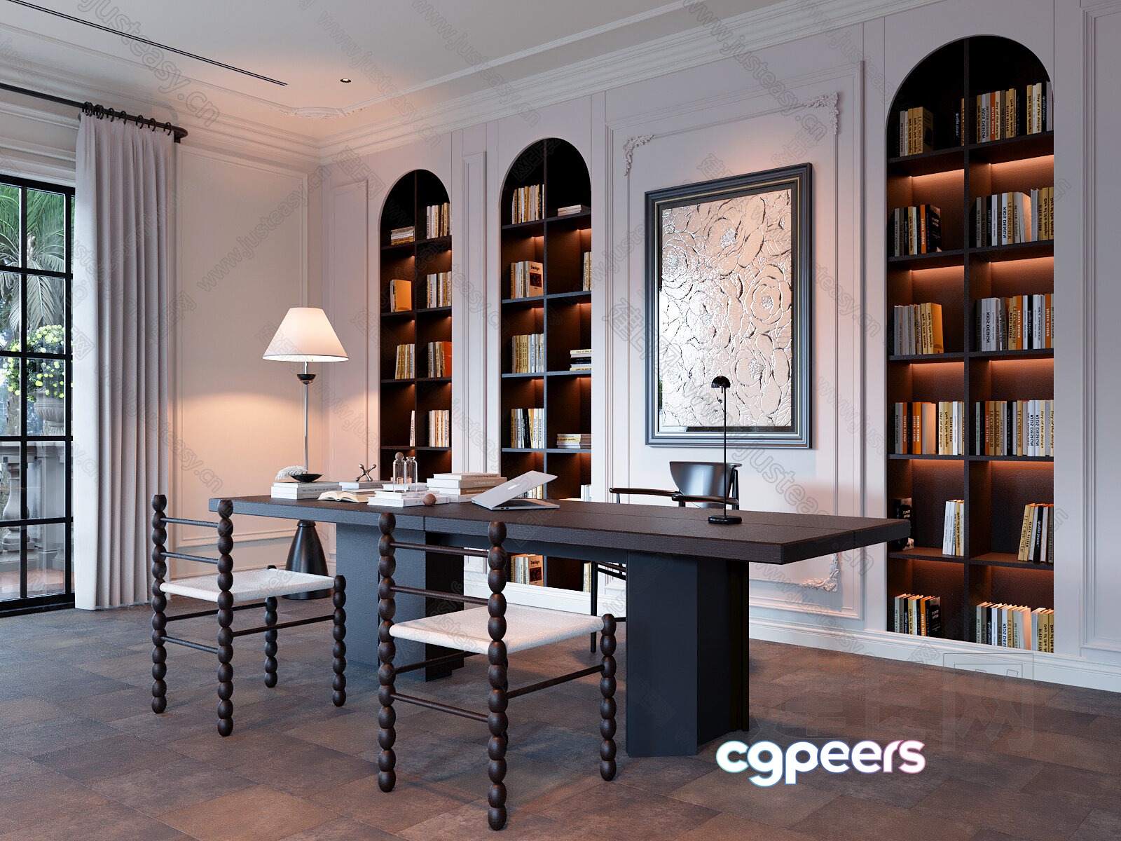 A Dark Brown Table 3D Model - 4626 - VRAY Render