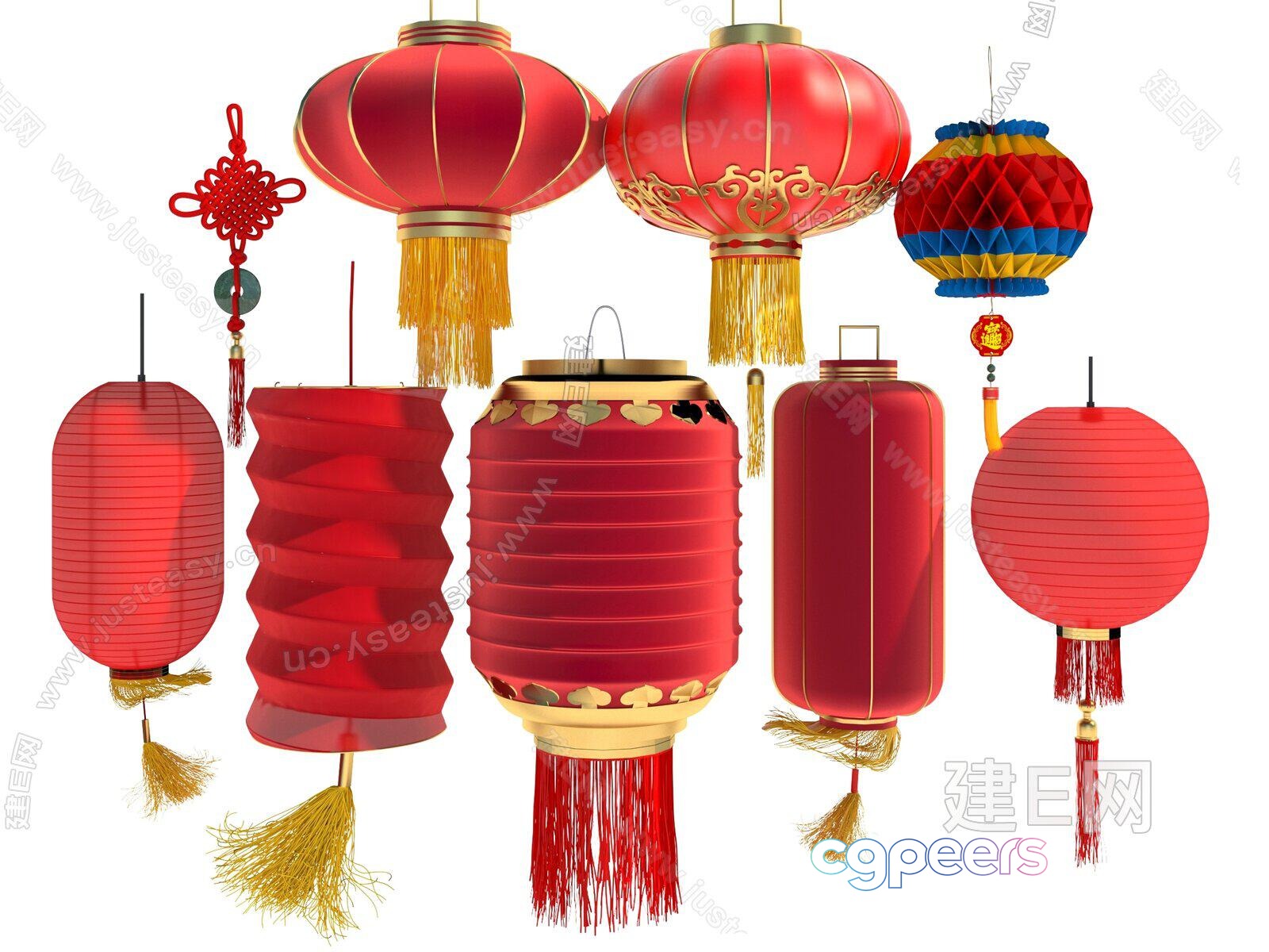 Chinese Lanterns 3D Model - 6454 - VRAY Render