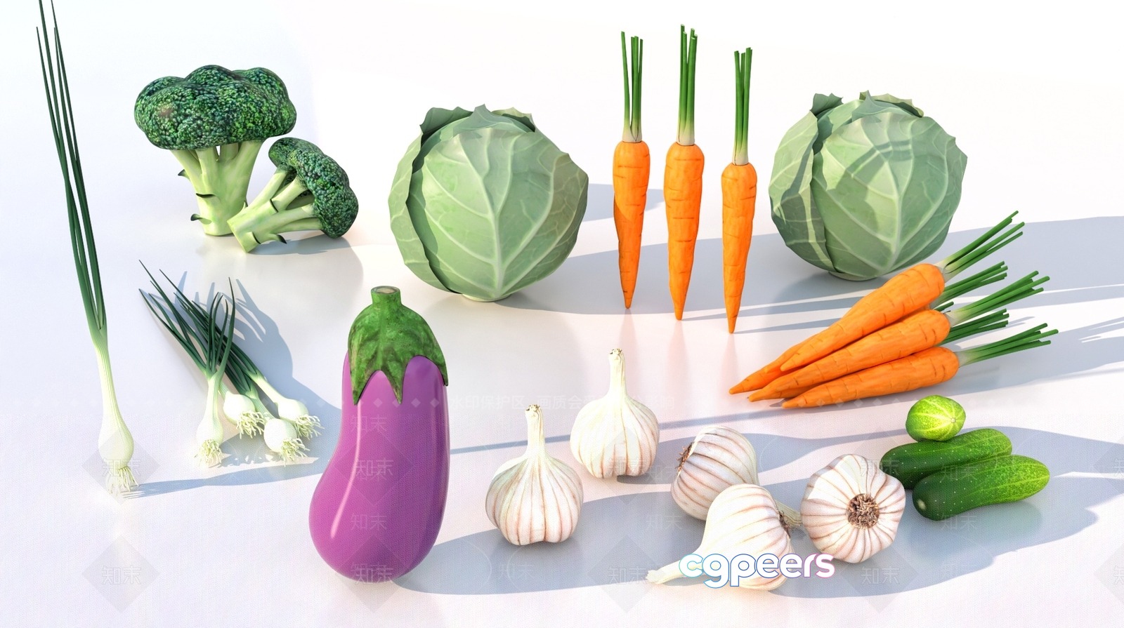 A Collection Of Vegetables 3D Model - 8616 - VRAY Render