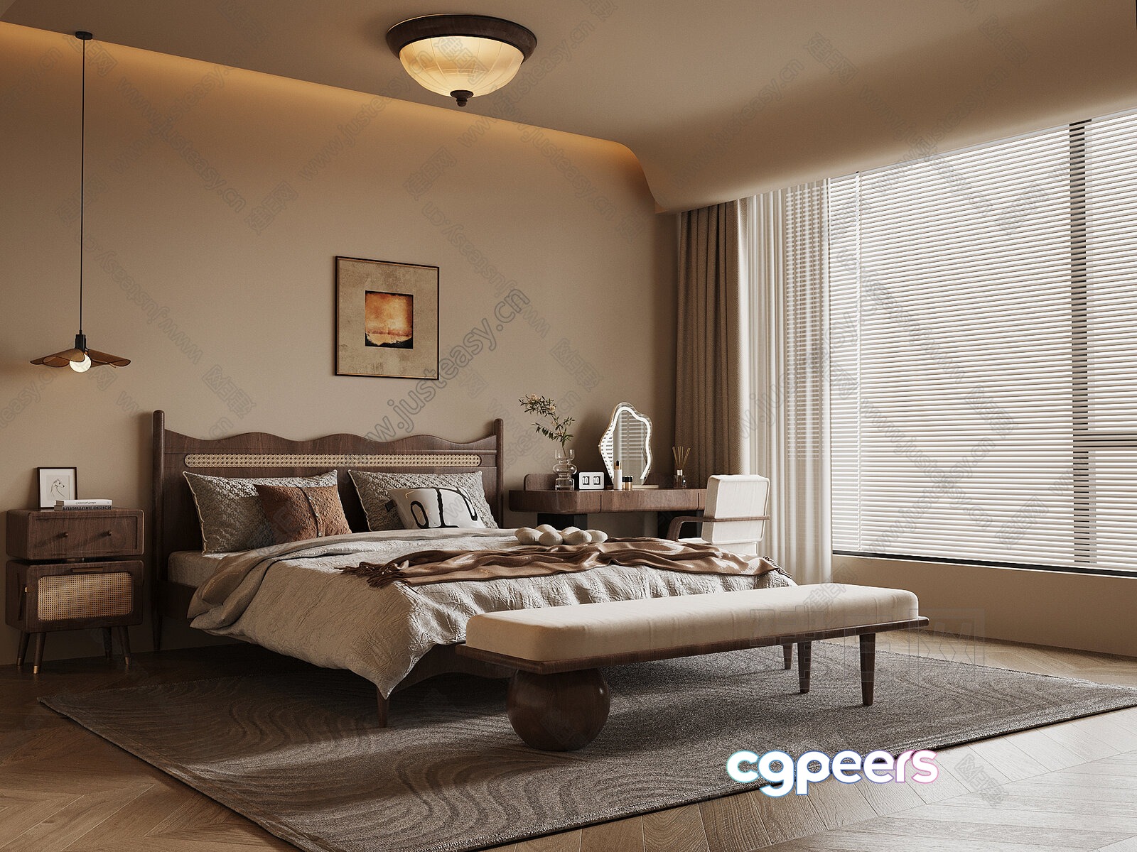 Cozy Bedroom 3D Model - 14625 - VRAY Render
