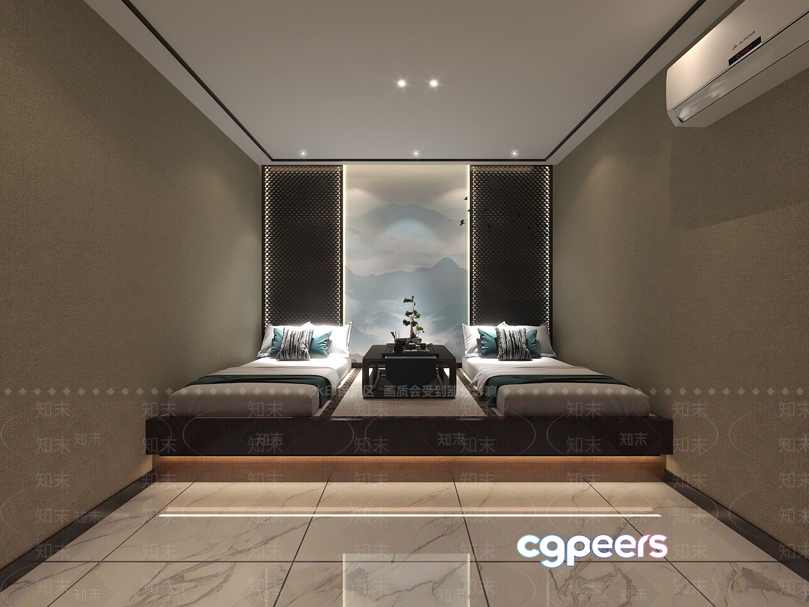 Modern Minimalist Bedroom 3D Model - 15460 - VRAY Render