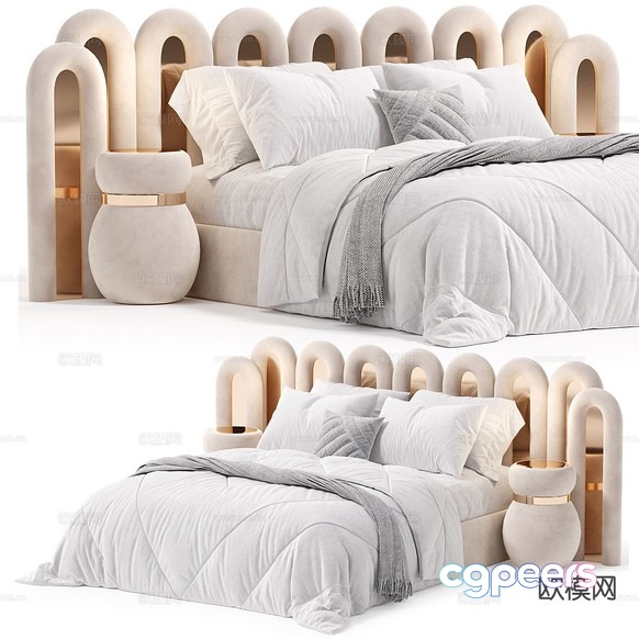 Cozy White Bedroom 3D Model - 11019 - CORONA Render