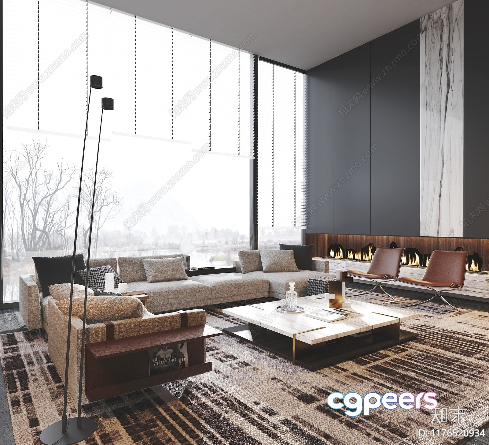 Modern Living Room 3D Model - 13591 - VRAY Render Modern Living Room 3D Model - 13591 - VRAY Render