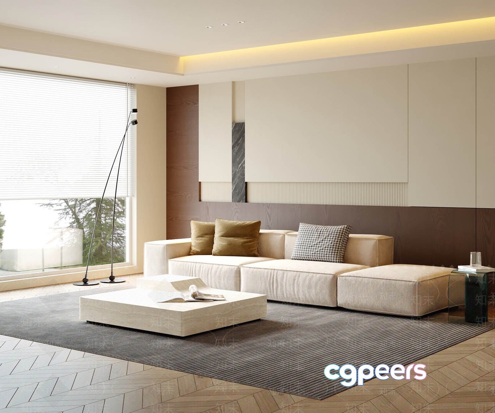 Modern Living Room 3D Model - 8695 - CORONA Render