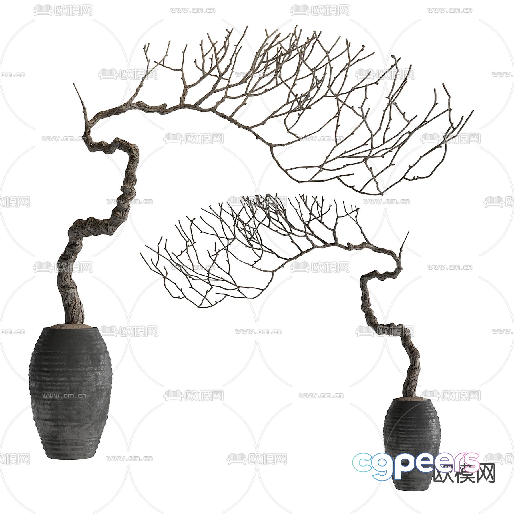 A Decorative Tree In A Pot 3D Model - 1240 - VRAY Render