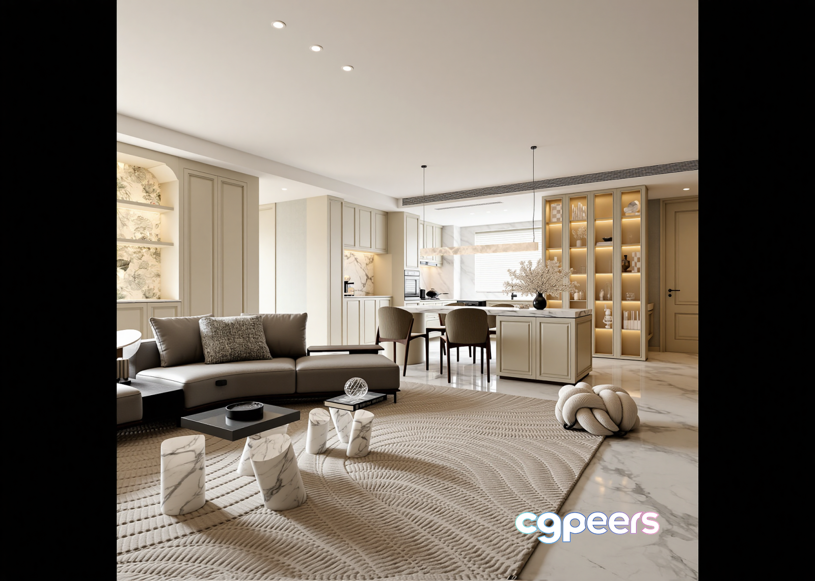 Modern Living Room 3D Model - 23464 - VRAY Render