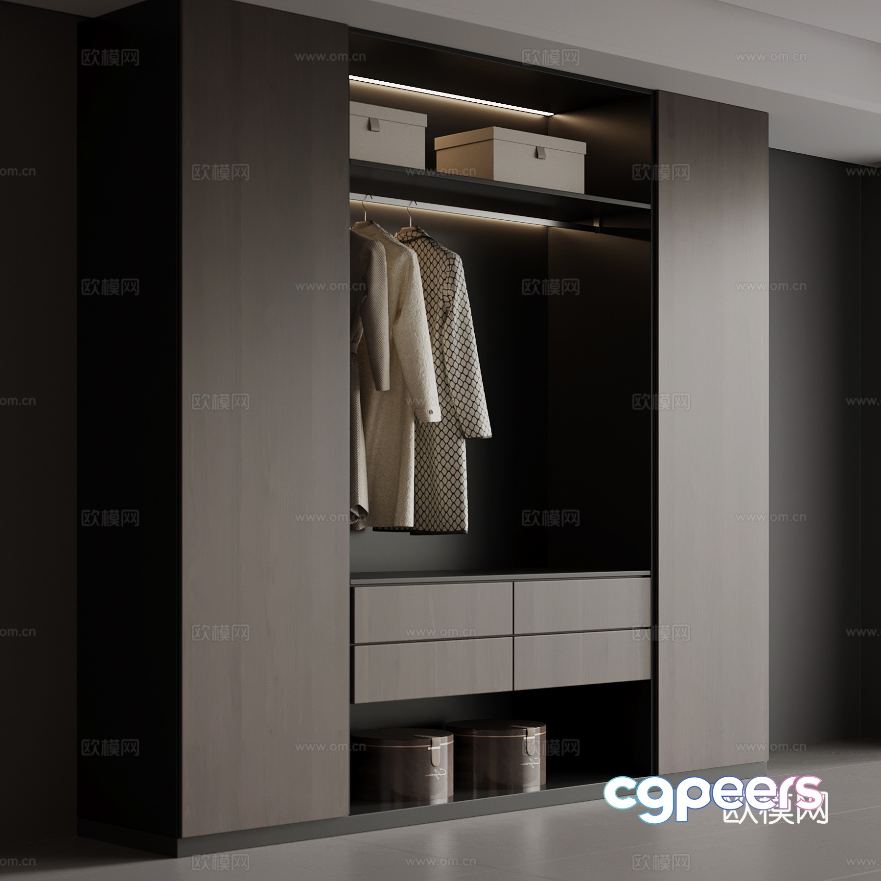 Modern Sleek And Minimalist Closet Design 3D Model - 11422 - VRAY Render Modern Sleek And Minimalist Closet Design 3D Model - 11422 - VRAY Render