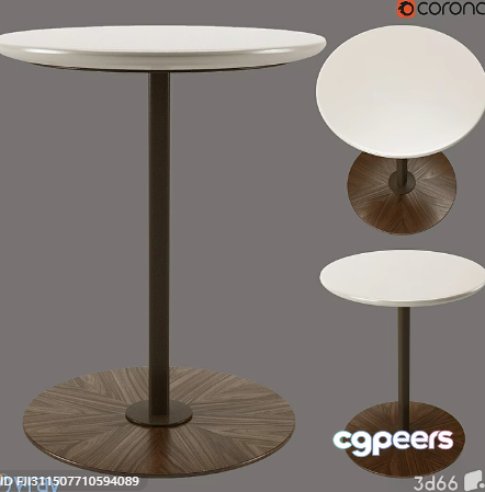Two Tables With White Tops And Brown Bases 3D Model - 784 - CORONA Render