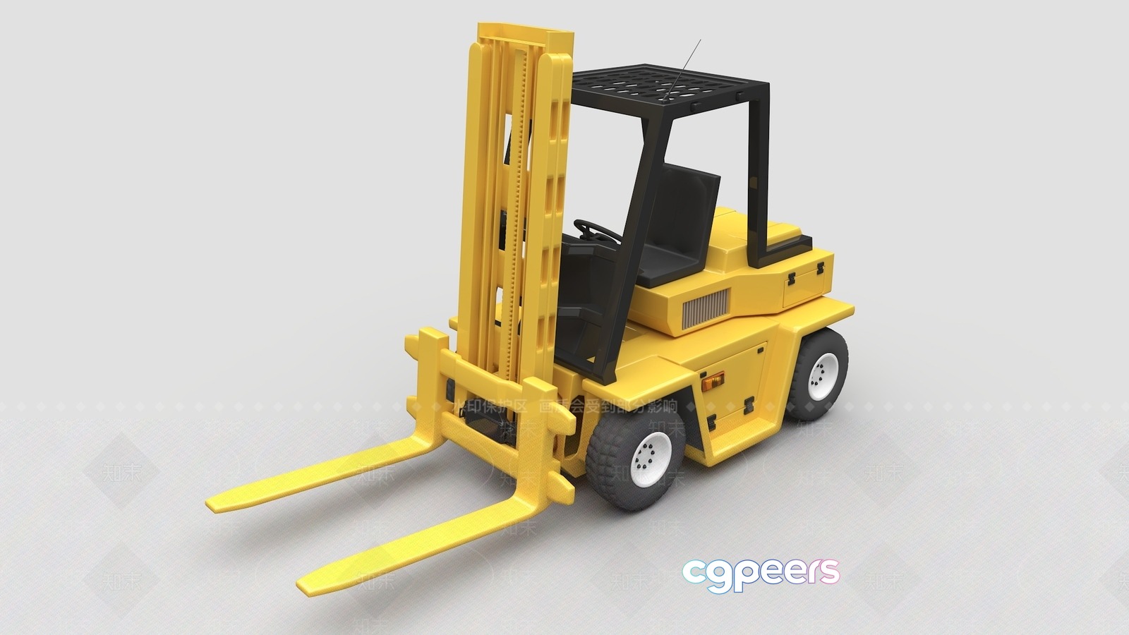 A Yellow Forklift 3D Model - 6725 - VRAY Render A Yellow Forklift 3D Model - 6725 - VRAY Render