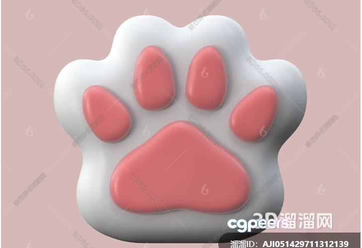 3D Paw Print 3D Model - 6403 - VRAY Render 3D Paw Print 3D Model - 6403 - VRAY Render