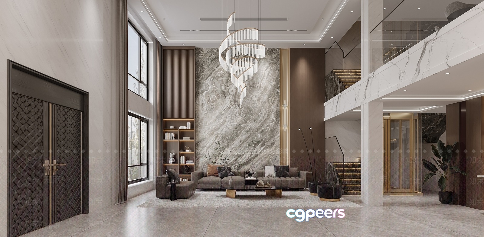 Modern Living Room 3D Model - 15252 - VRAY Render