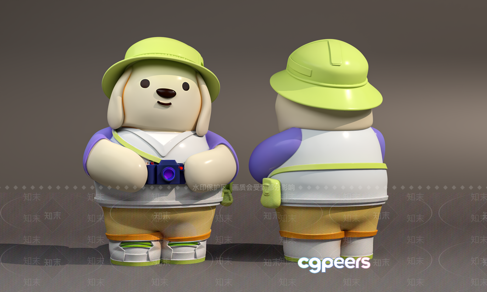 The Main Subject Is A Cartoon Dog And One Key Characteristic Is Its Yellow 3D Model - 14993 - VRAY Render