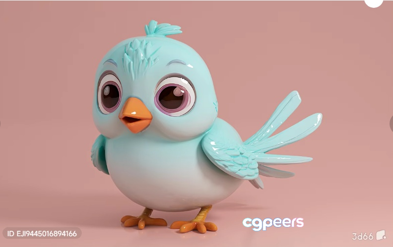 A Cartoon Bird 3D Model - 5291 - VRAY Render