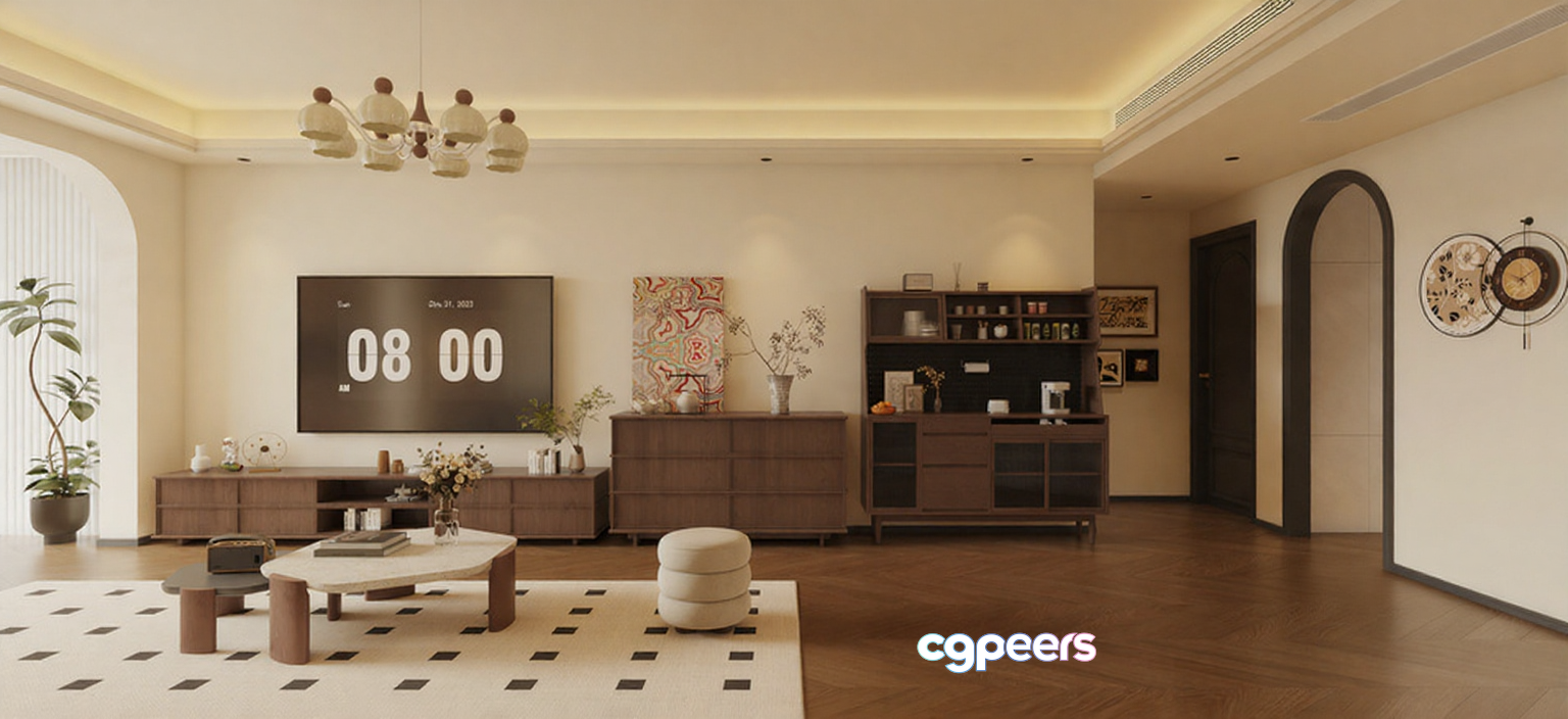 Modern Living Room 3D Model - 3629 - CORONA Render Modern Living Room 3D Model - 3629 - CORONA Render
