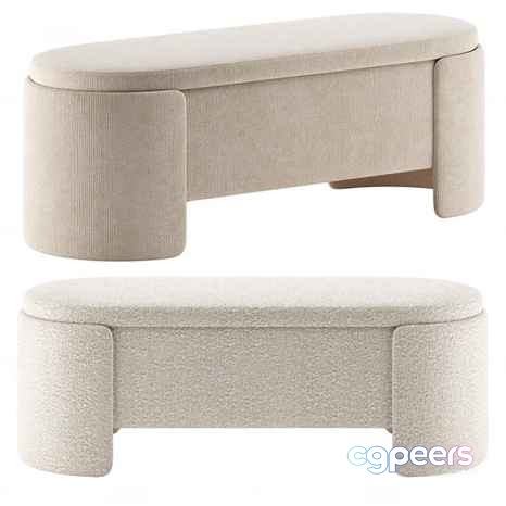 Modern Beige Bench 3D Model - 23363 - CORONA Render
