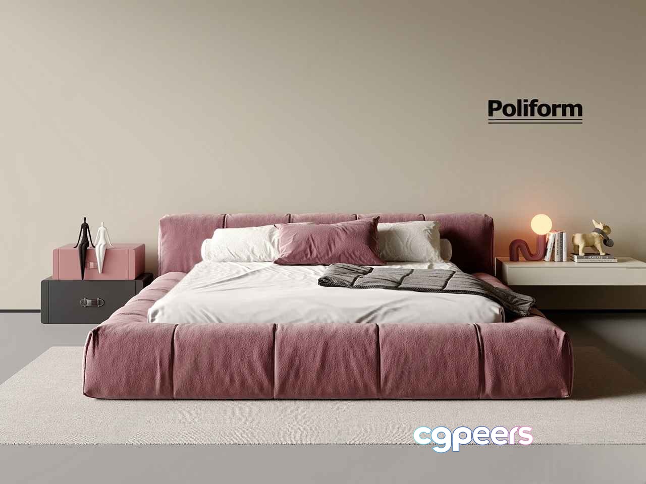 Cozy Modern Bedroom 3D Model - 1984 - VRAY Render