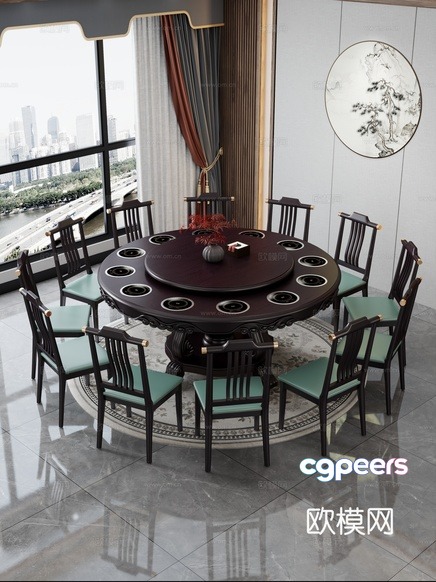A Round Dining Table 3D Model - 16927 - VRAY Render A Round Dining Table 3D Model - 16927 - VRAY Render
