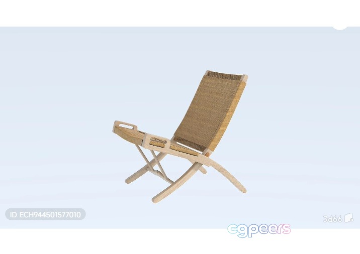 A Wooden Folding Chair 3D Model - 14242 - VRAY Render