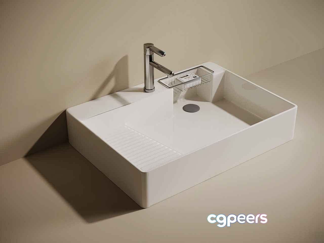 Modern White Sink 3D Model - 6131 - VRAY Render