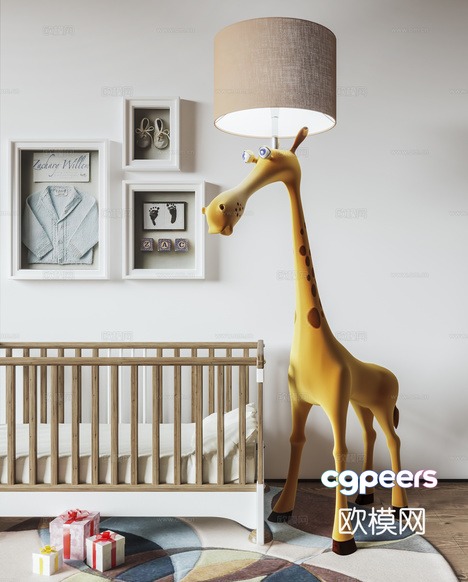 A Giraffe Lamp In A Nursery Room 3D Model - 5702 - VRAY Render A Giraffe Lamp In A Nursery Room 3D Model - 5702 - VRAY Render