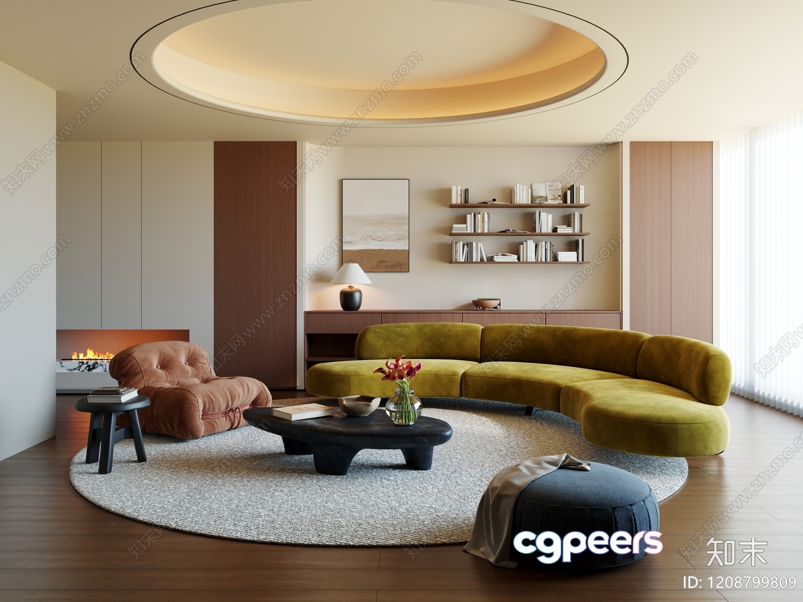 Modern Living Room 3D Model - 8440 - CORONA Render