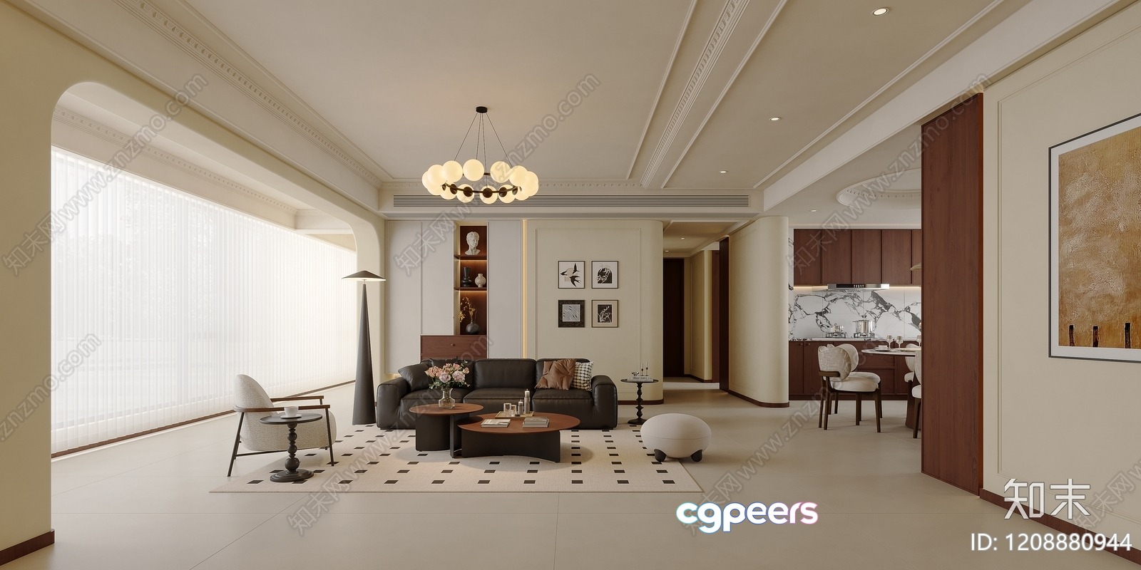 Modern Living Room 3D Model - 23453 - VRAY Render Modern Living Room 3D Model - 23453 - VRAY Render
