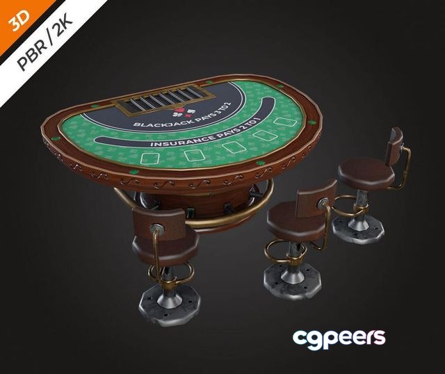 3D Game Assets - Blackjack Table Low-poly 3D Game Assets - Blackjack Table Low-poly