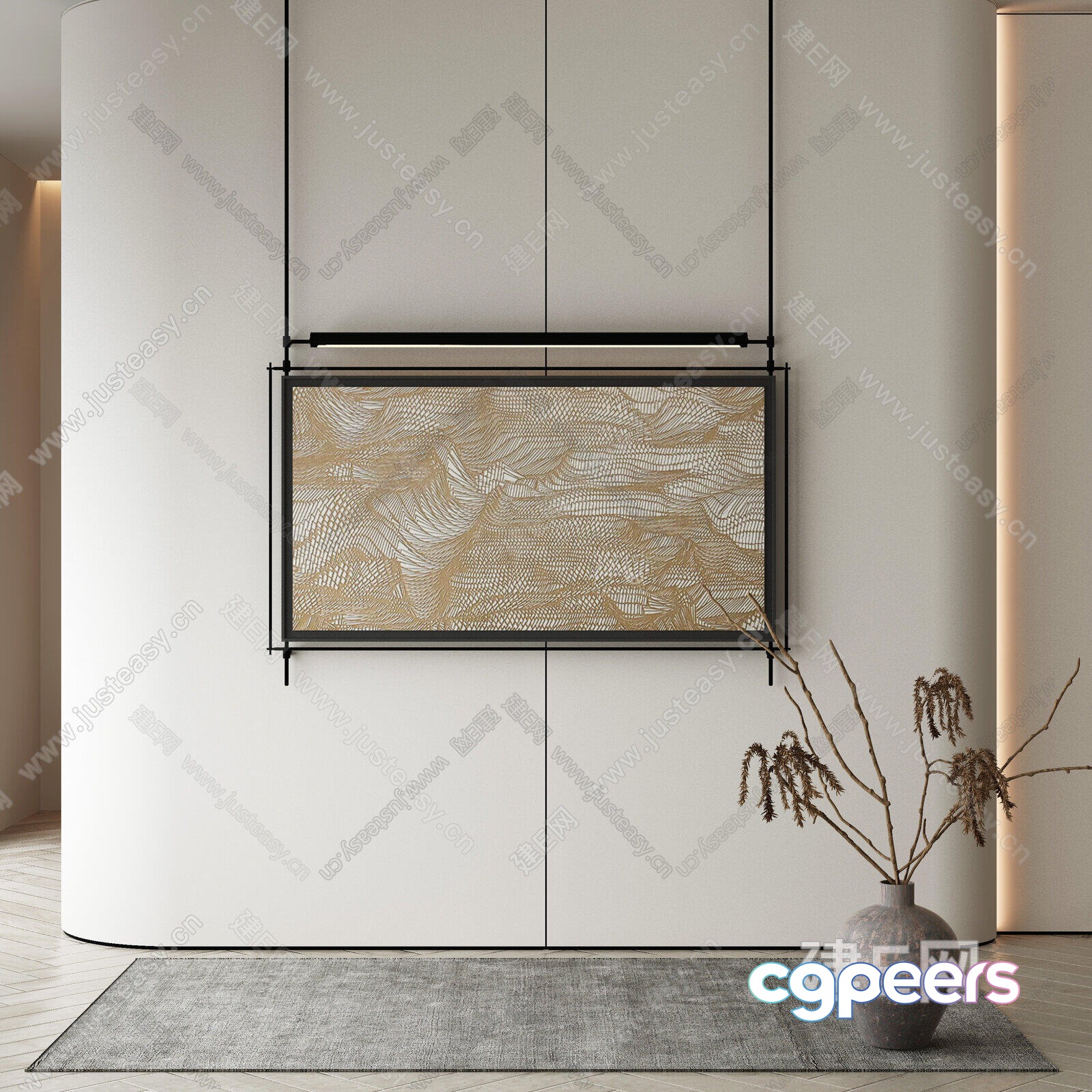 Modern Minimalist Decor 3D Model - 16569 - VRAY Render