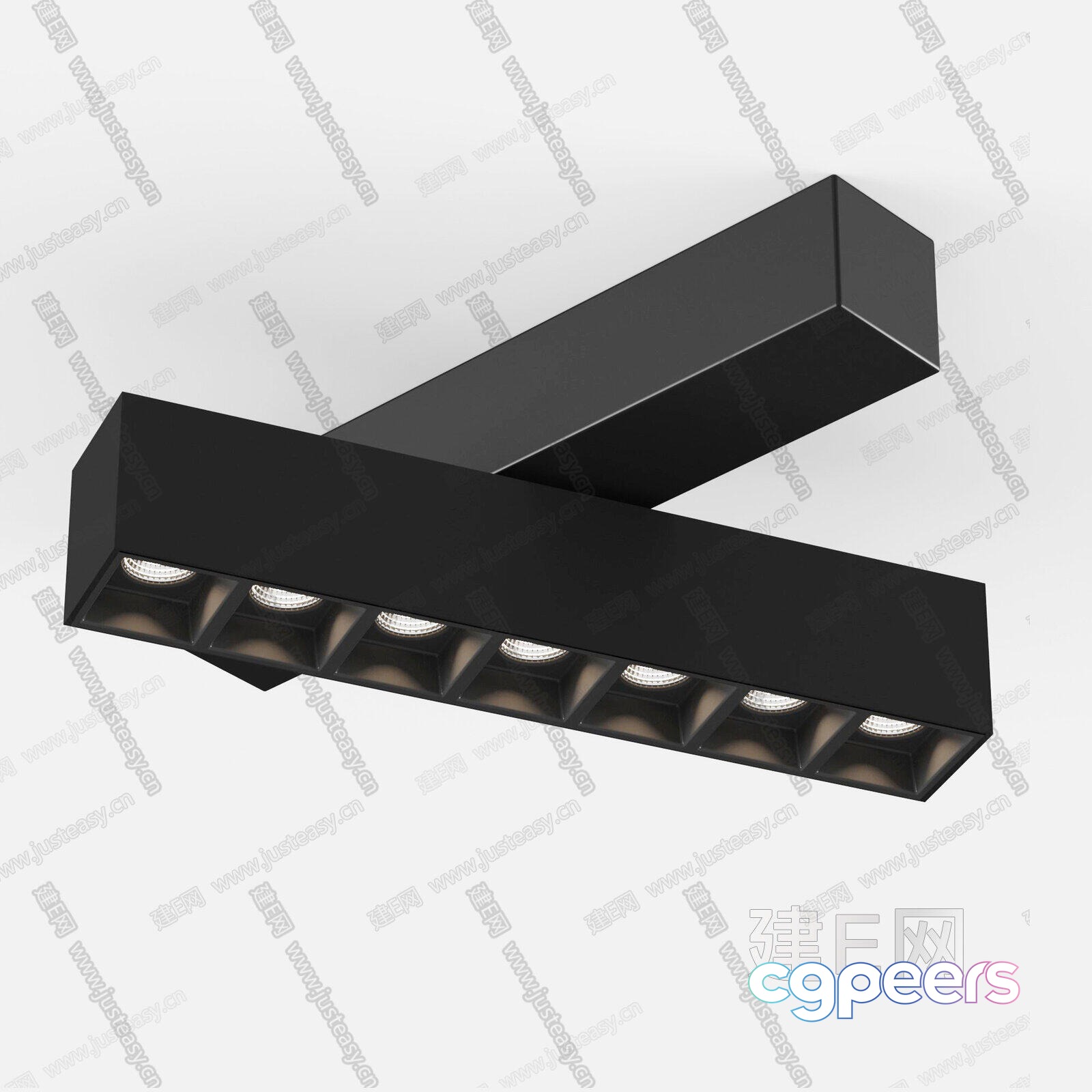 Modern Black Light Fixture 3D Model - 13984 - VRAY Render