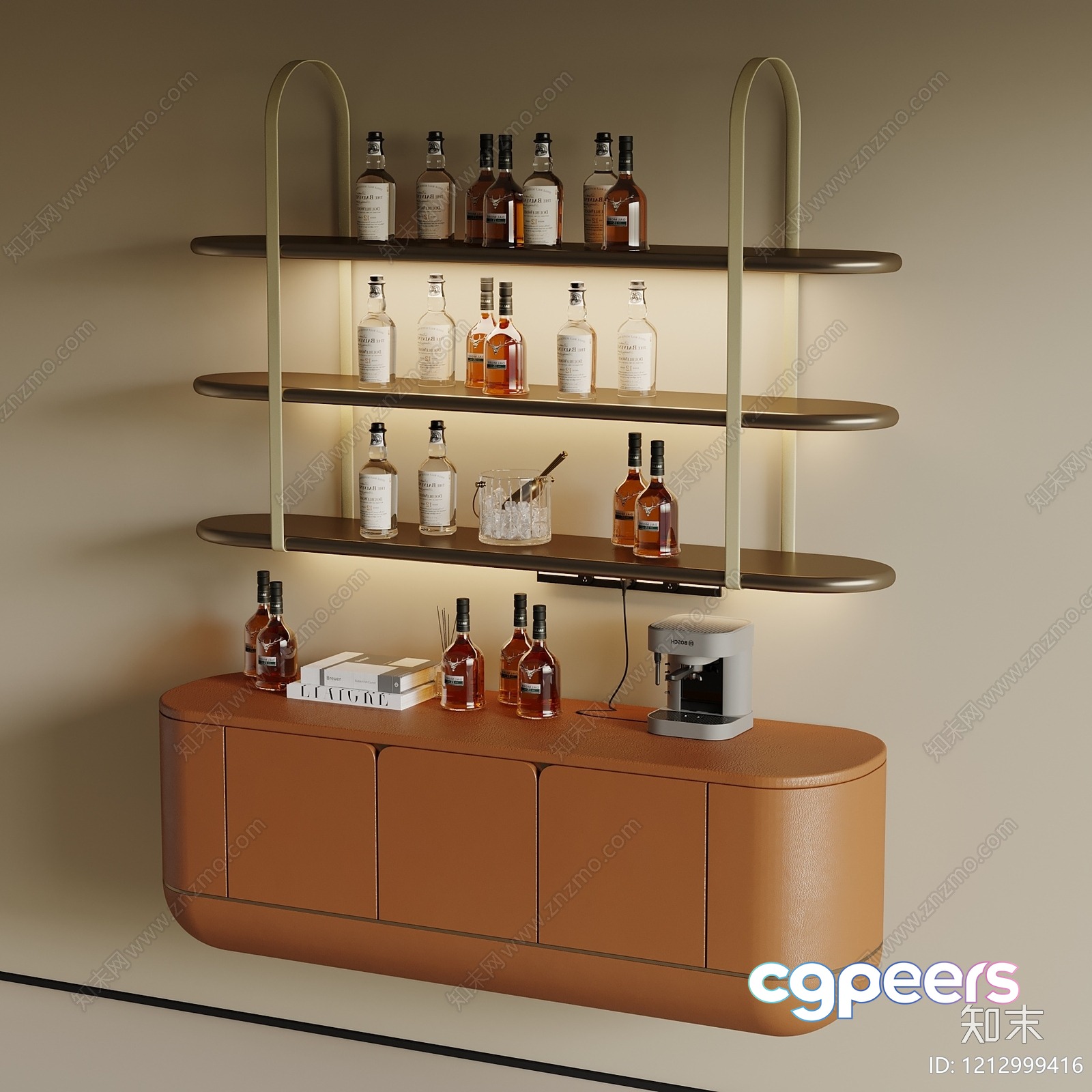 Modern Bar Area 3D Model - 13226 - VRAY Render