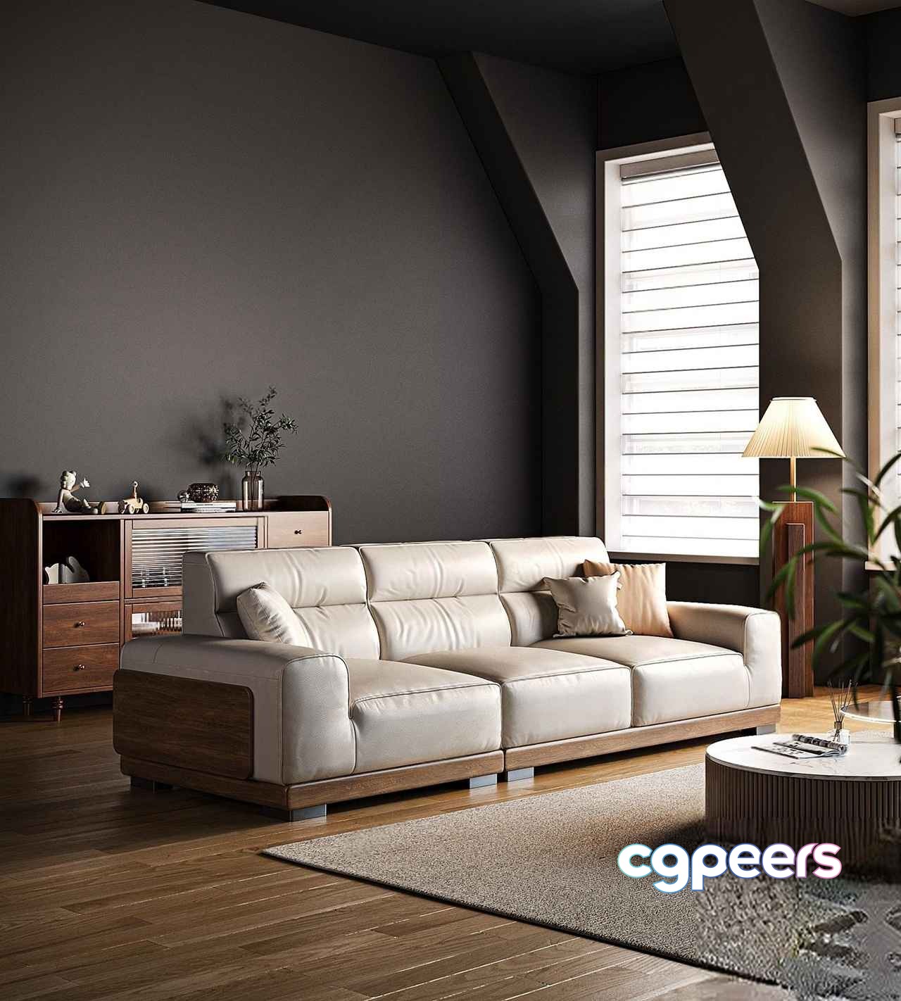 Modern Leather Sofa 3D Model - 15581 - CORONA Render Modern Leather Sofa 3D Model - 15581 - CORONA Render