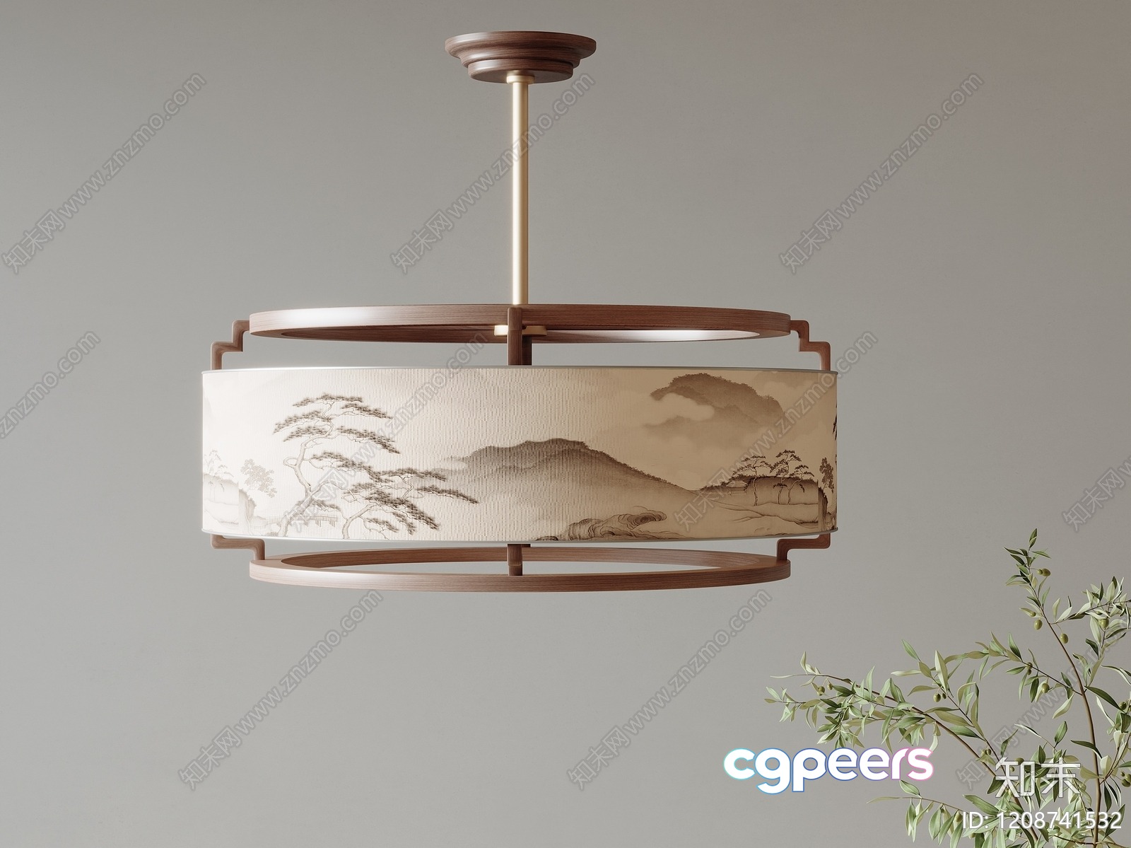 Gold Light Fixture 3D Model - 1355 - VRAY Render