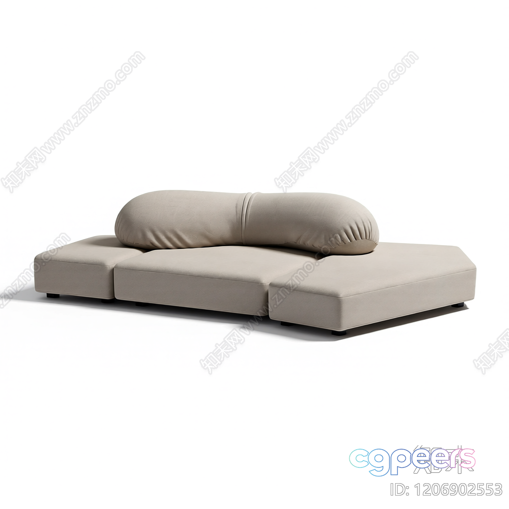Modern Beige Sofa 3D Model - 12281 - VRAY Render Modern Beige Sofa 3D Model - 12281 - VRAY Render