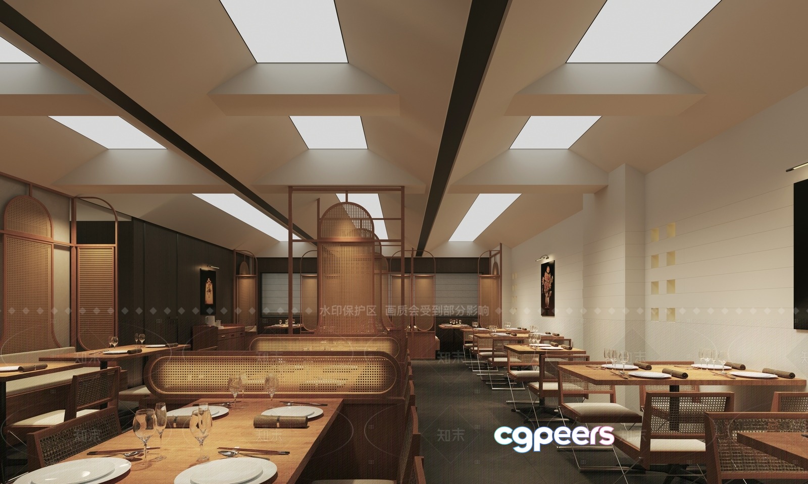 Modern Restaurant Interior 3D Model - 8490 - CORONA Render Modern Restaurant Interior 3D Model - 8490 - CORONA Render