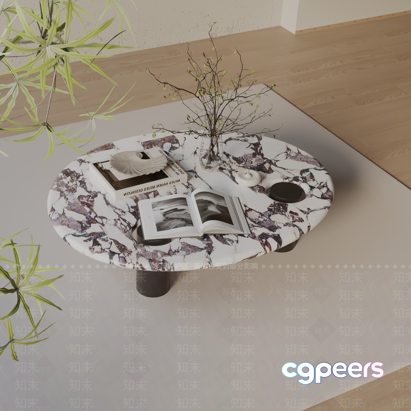 Modern Coffee Table 3D Model - 14099 - VRAY Render