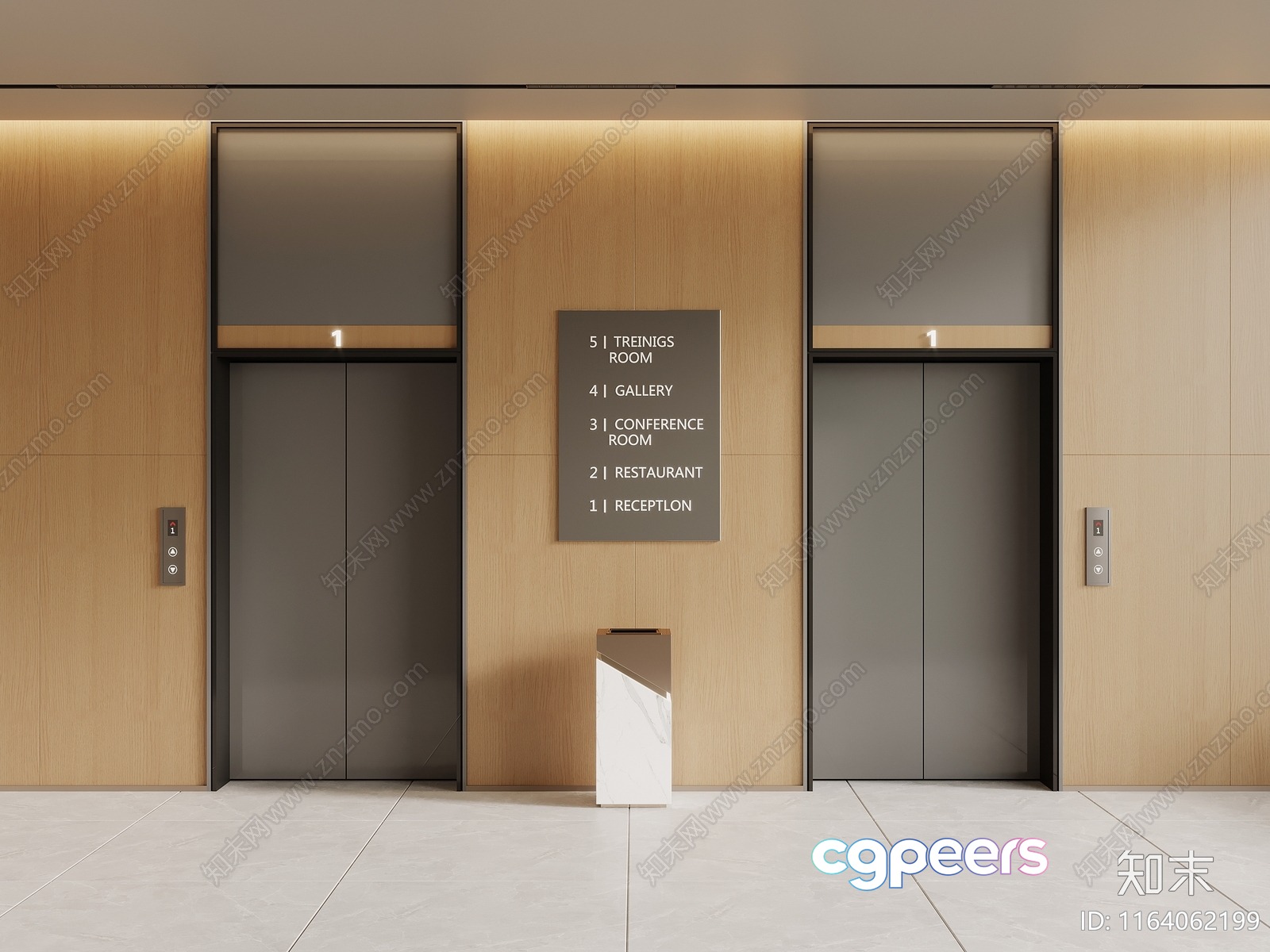 A Modern Elevator Room 3D Model - 17149 - VRAY Render