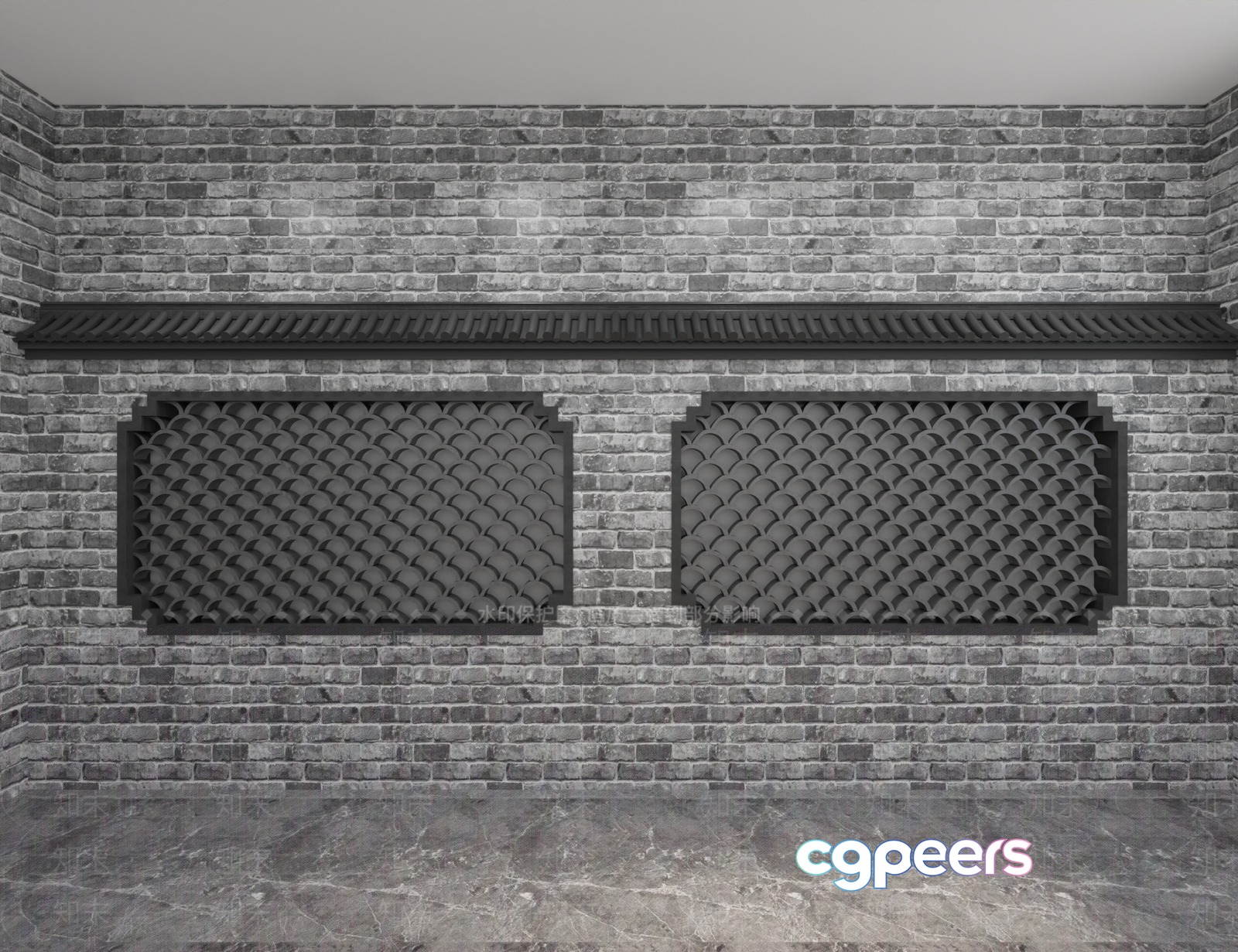 A Gray Brick Wall 3D Model - 6524 - VRAY Render A Gray Brick Wall 3D Model - 6524 - VRAY Render