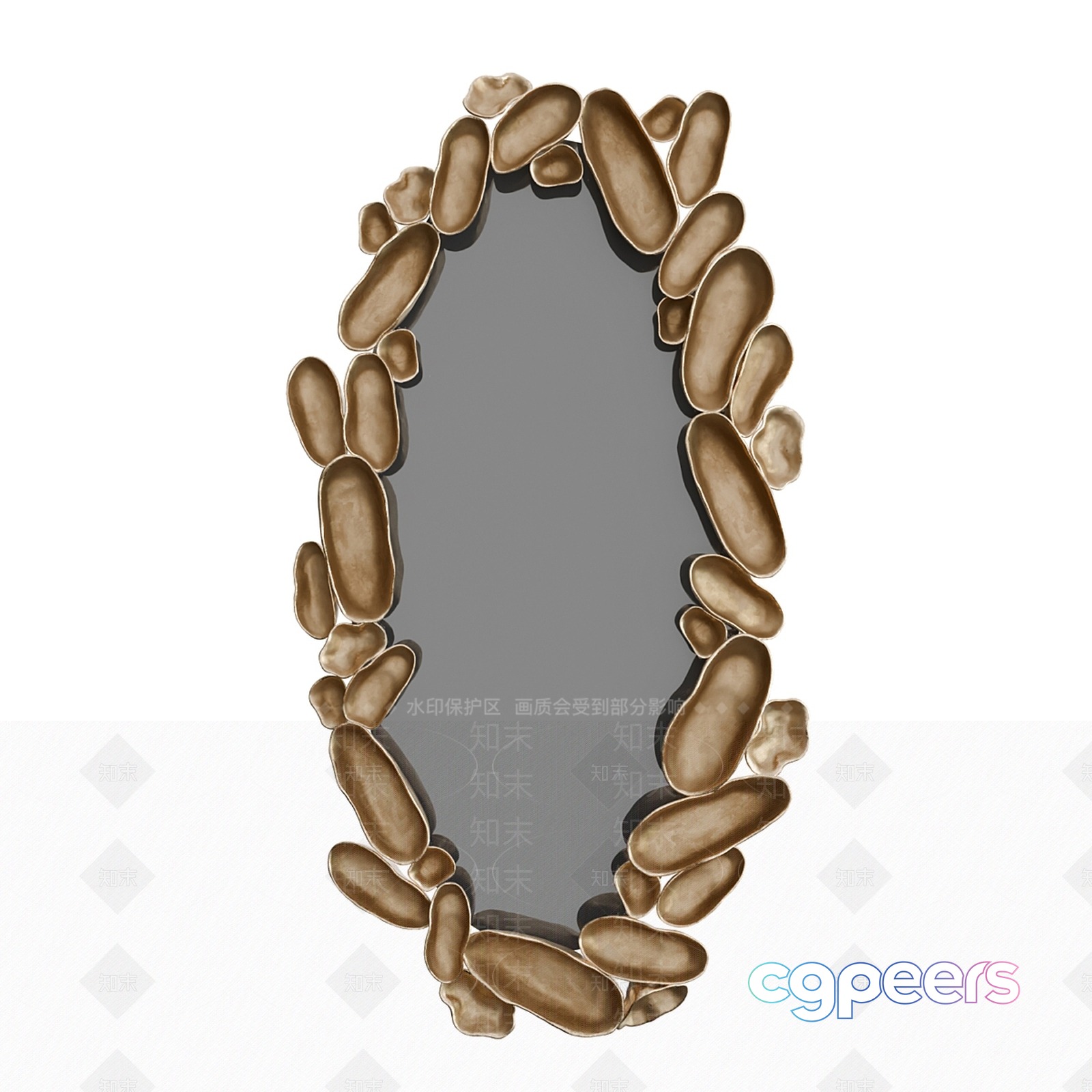 The Single Main Subject Is A Mirror With A Stone Frame 3D Model - 4120 - VRAY Render The Single Main Subject Is A Mirror With A Stone Frame 3D Model - 4120 - VRAY Render