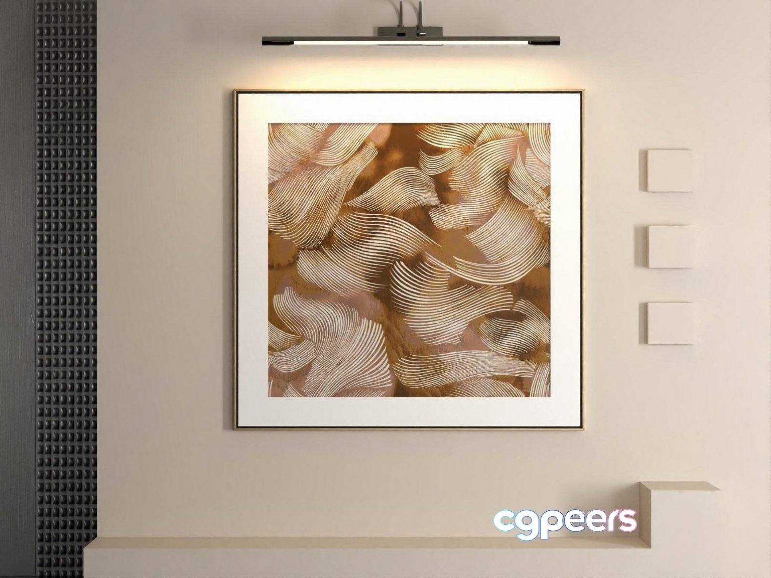 Modern Gold Abstract Art 3D Model - 18171 - VRAY Render