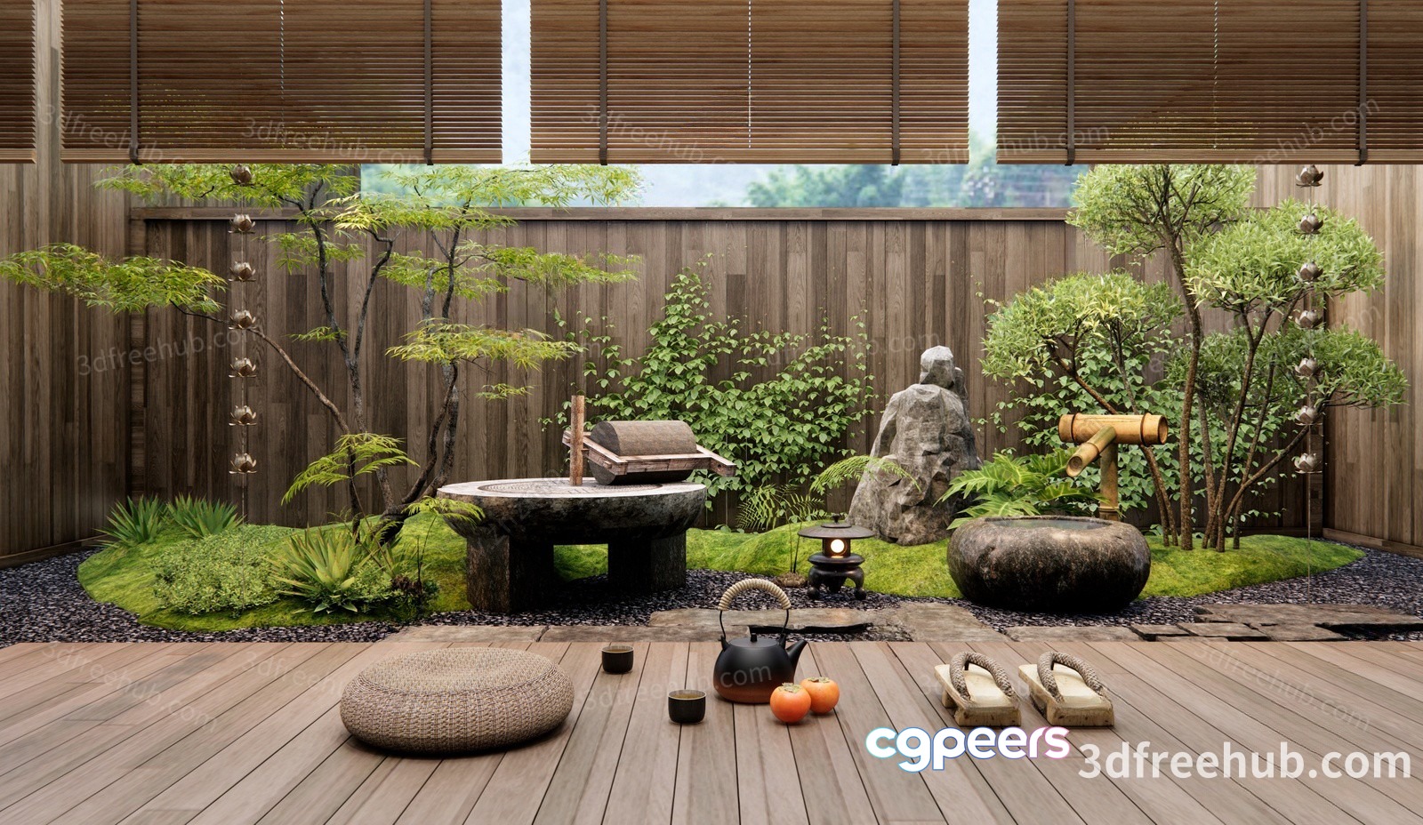A Serene Japanese Garden 3D Model - 18754 - VRAY Render