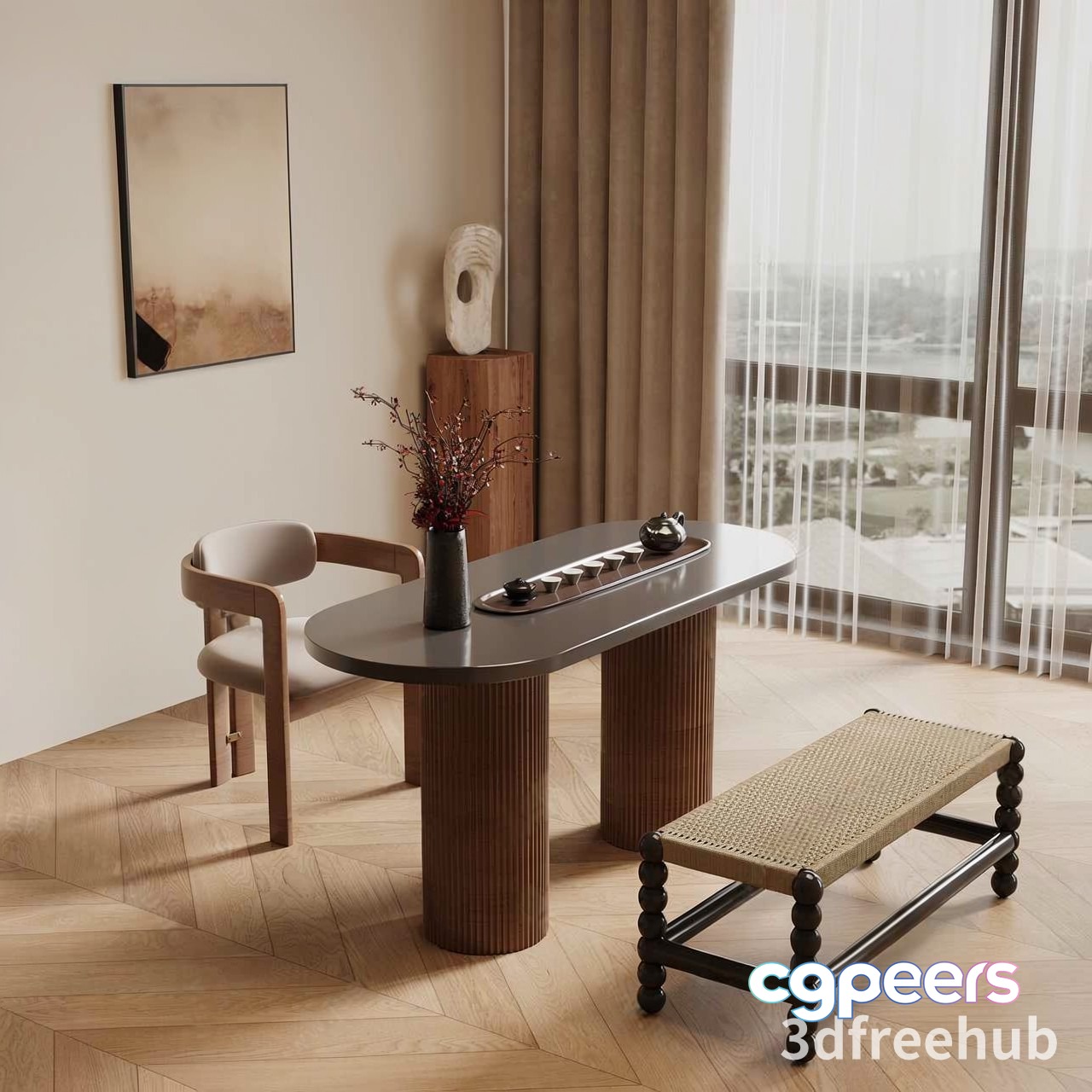 Modern Living Room 3D Model - 21629 - VRAY Render
