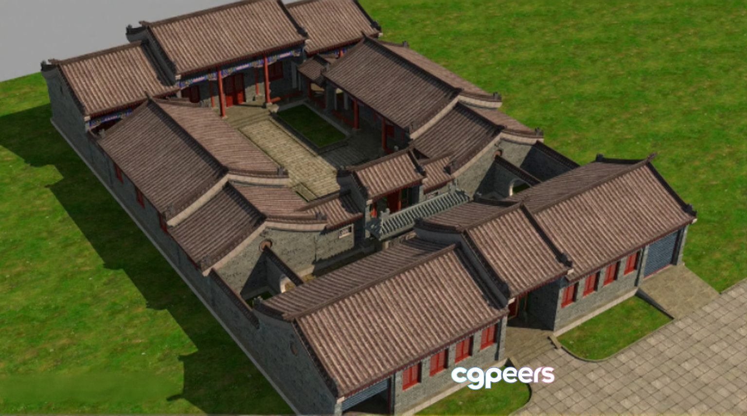 A Traditional Chinese Building 3D Model - 9965 - VRAY Render