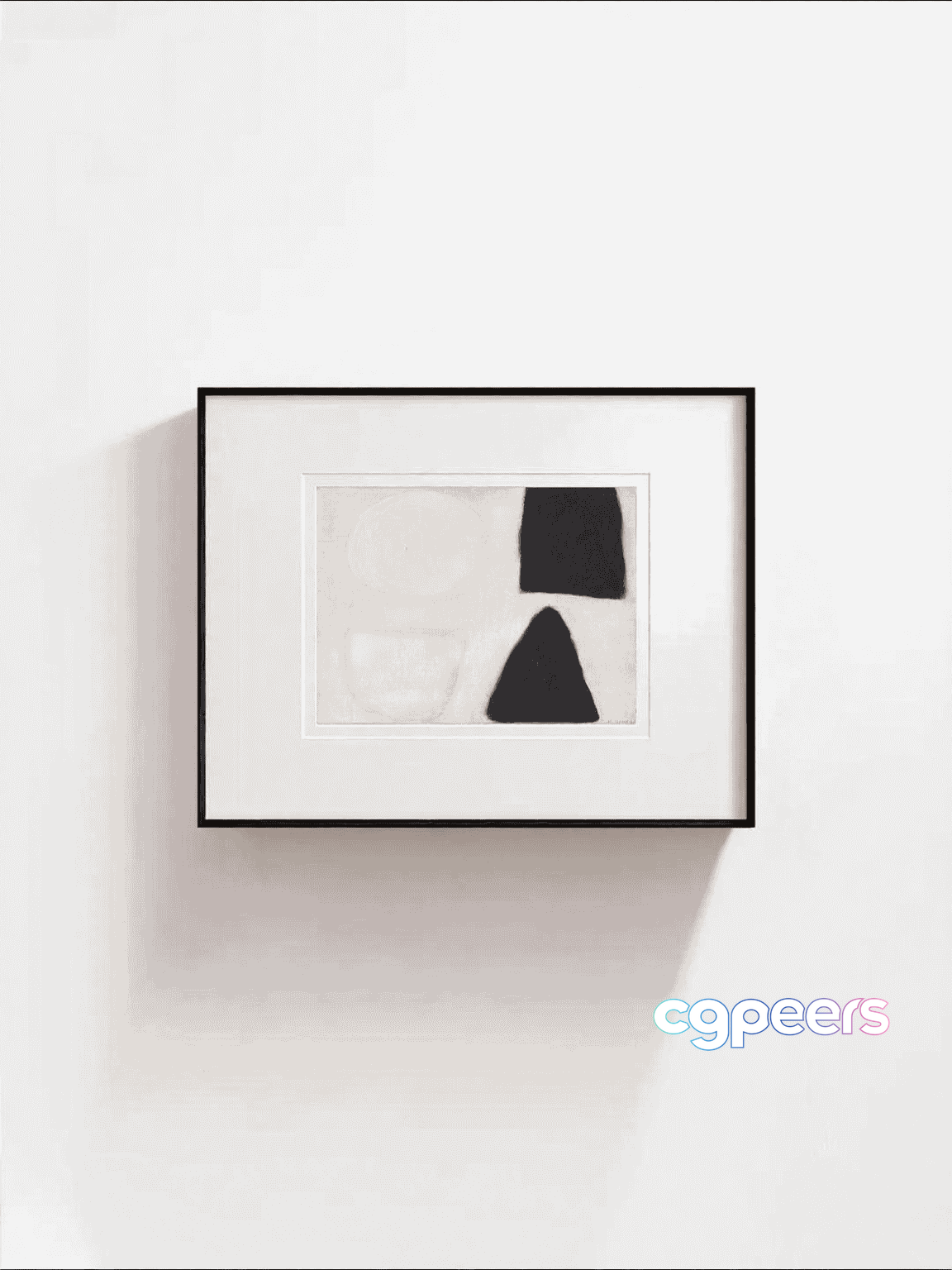 Minimalist Black And White Abstract Art 3D Model - 18289 - VRAY Render