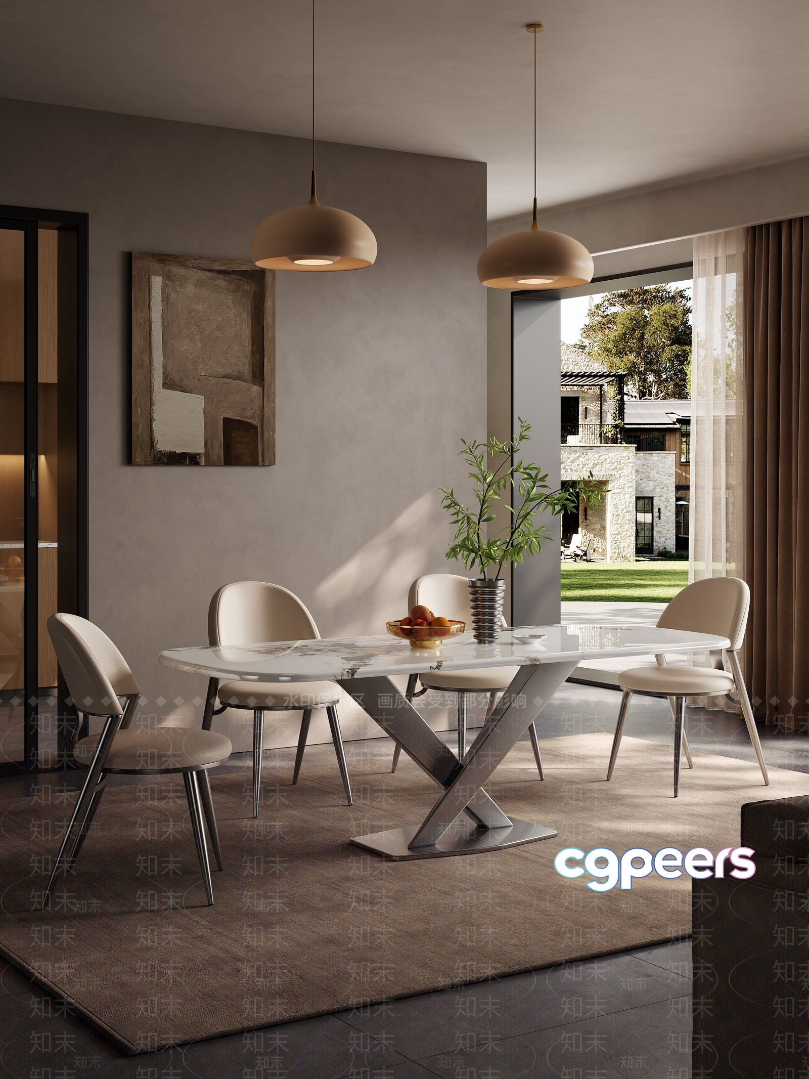 Modern Dining Room 3D Model - 20436 - VRAY Render